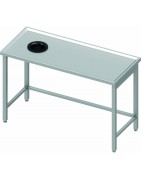 Table avec vide-ordure inox