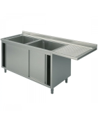 Plonge sur placard avec passage lave-vaisselle